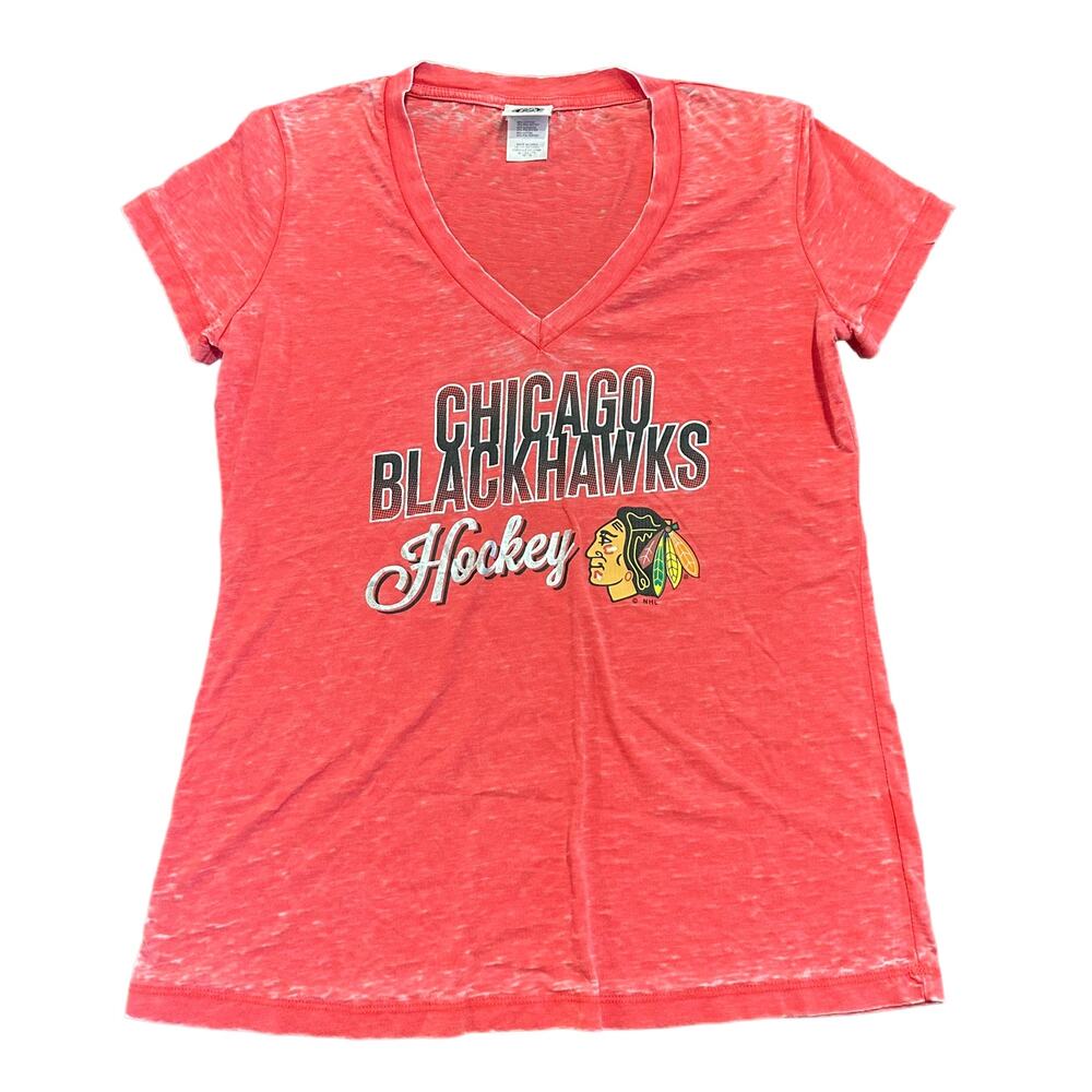 NHL Chicago Blackhawks Womens burnout tee, t-shirt Size XL